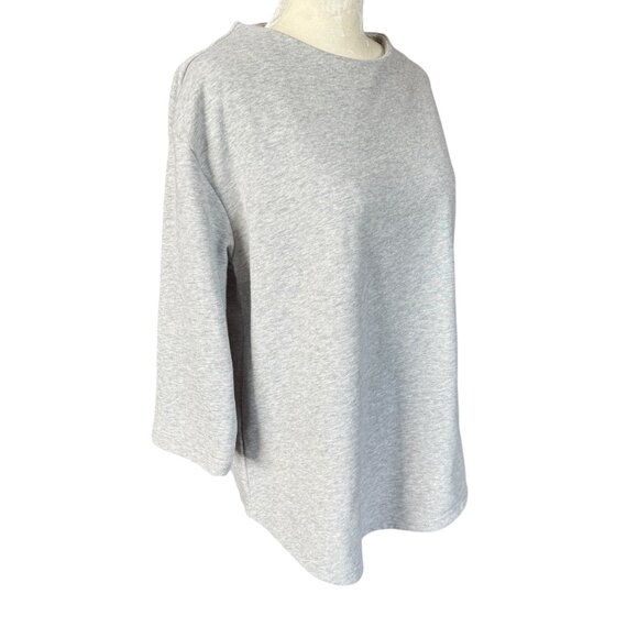Vintage Lands' End Serious Sweats gray 3/4 sleeve sweatshirt women's XS 2-4 - Picture 2 of 8